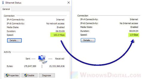 internet speed capped at 100 mbps